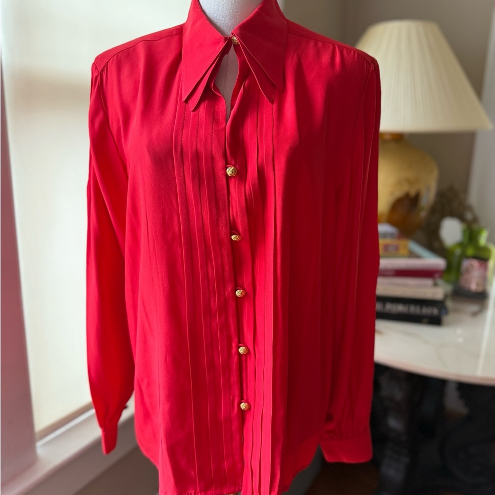 Vintage Red Button-Down Shirt